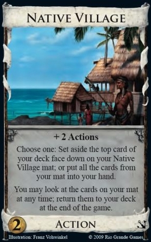 Set aside a top card of your deck face down on your Native Village mat, or put all the cards into your hand